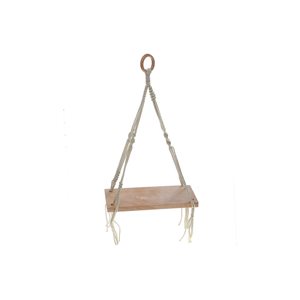 iH casadécor Cotton Rope Wall Hanger With Wooden Shelf