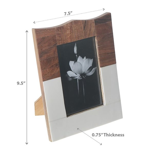 iH casadécor 5X7 Wooden & Resin Inlay Photo Frame