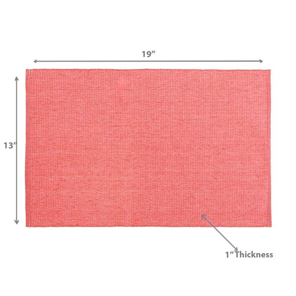 iH casadécor Chambray Ribbed Placemat Coral 13 X 19 - Set of 12