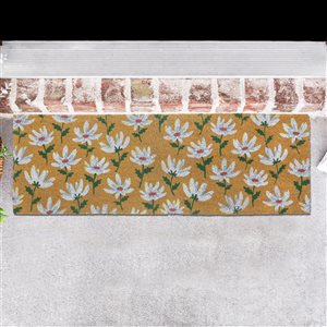 Tapis d'entrée IH Casa Decor en fibre de coco marguerites 16 x 48