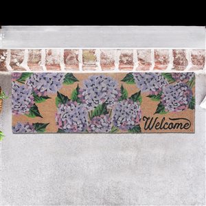 Tapis d'entrée IH Casa Decor Coir hydrangée «Welcome» 10 X 30