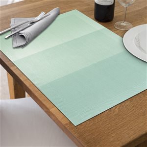 Lot de 3 IH Casa Decor tissés en PVC bleu clair 12 x 18