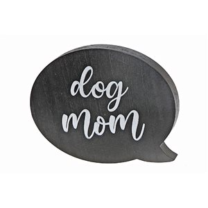 iH casadécor Wooden Speech Bubble Message Sign Dog Mom