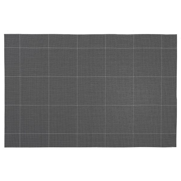 iH casadécor 4PC Woven Pvc Placemat Square Block Black 12 X 18 - Set of 3