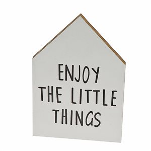 iH casadécor MDF House Shape Sign Enjoy The Little Things