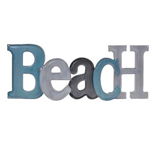 iH casadécor Embossed Metal Wall Sign Beach