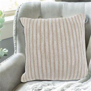 Coussin en fil naturel de coton et lin IH Casa Decor 22 X 22, lot de 2