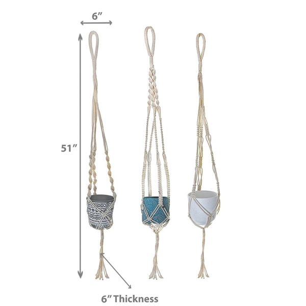 iH casadécor Macrame Pot Hanging - Set of 3