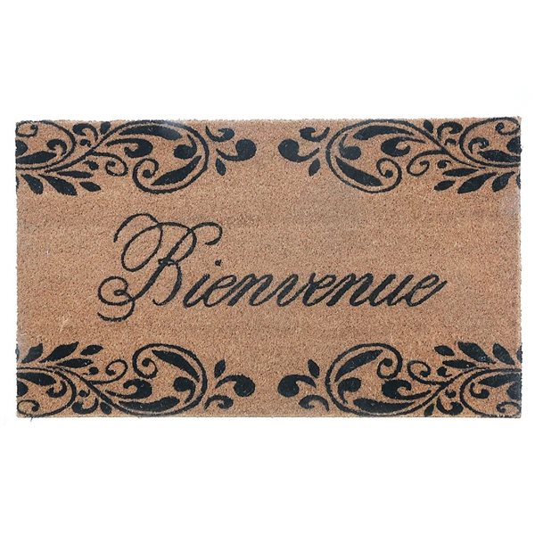 iH Casadécor Coir Door Mat Bienvenue Scroll 18 X 30