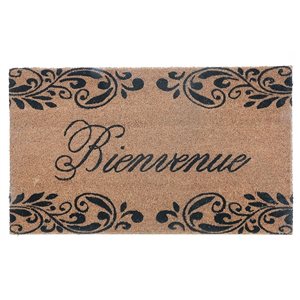 IH Casa Decor Coir Door Mat Bienvenue Scroll 18 X 30