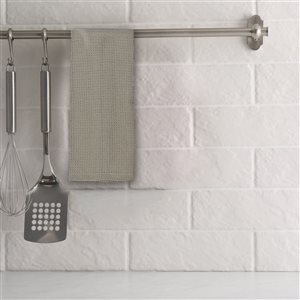 Lot de 3 linges à vaisselle IH Casa Decor en tissu Oxford à imprimé bloc de couleur beige