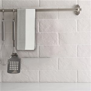 Lot de 3 linges à vaisselle IH Casa Decor en tissu Oxford à imprimé bloc de couleur beige