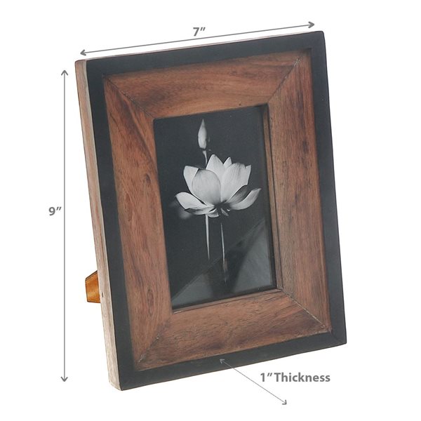 iH casadécor 4X6 Black & Natural Finish Photo Frame