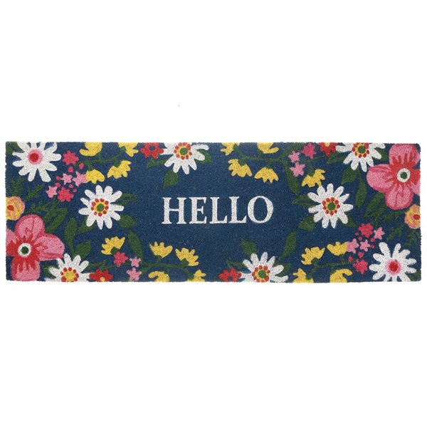 iH casadécor Coir Door Mat Floral Hello 16 X 48