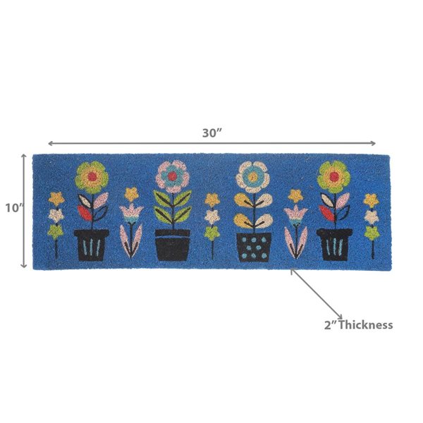 iH casadécor Coir Door Mat Triple Florals 10 X 30