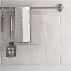 Lot de 3 linges à vaisselle IH Casa Decor en tissu Oxford à imprimé bloc de couleur beige