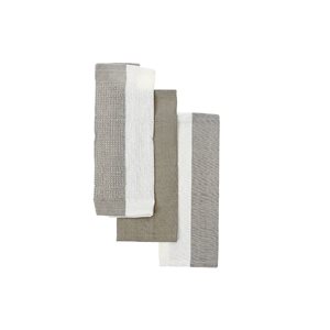 IH Casa Decor Dish Towel Set Of 3 PCs Block Print Oxford Tan