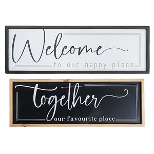 iH casadécor Framed Wooden Sign Welcome Together - Set of 2