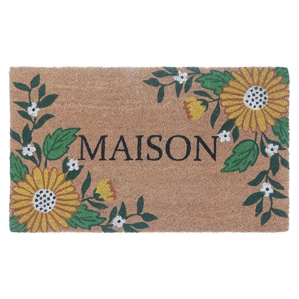 iH casadécor Coir Door Mat Sunflower Maison 18 X 30