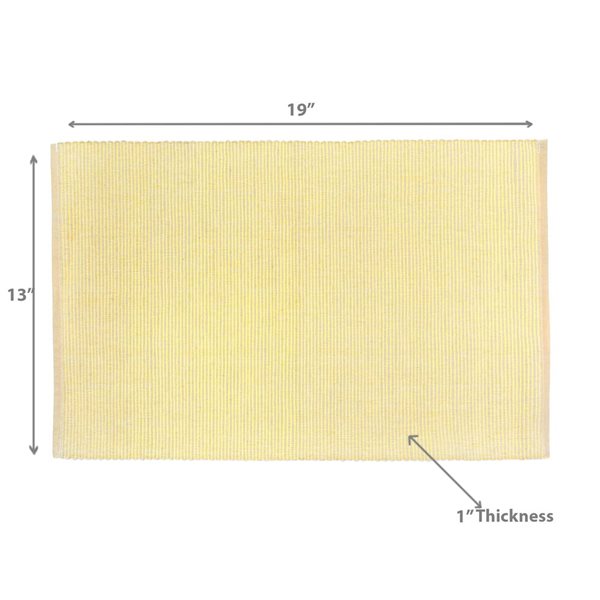 iH Casadécor Chambray Ribbed Placemat Butter 13 X 19 - Set of 12