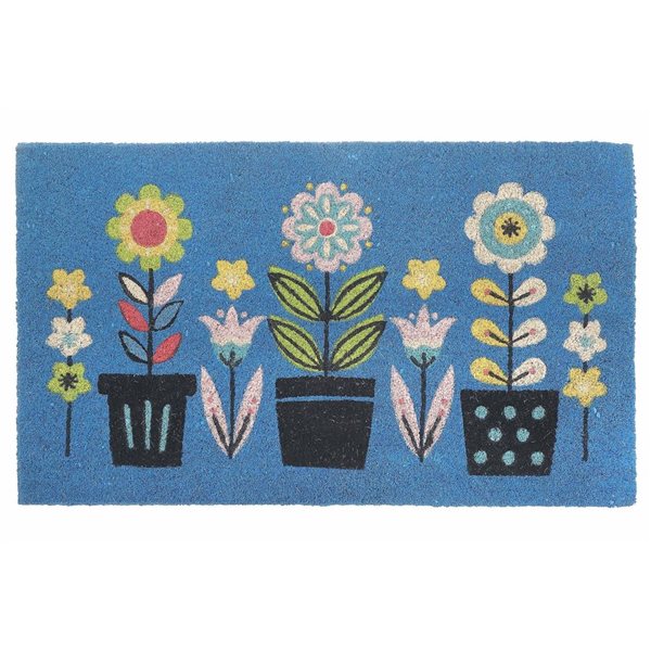 iH casadécor Coir Door Mat Triple Florals 18 X 30