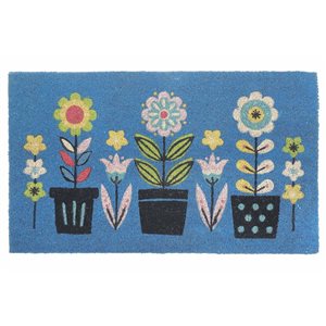 iH casadécor Coir Door Mat Triple Florals 18 X 30