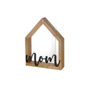 iH casadécor Wood House Shape With Metal Mom & Tube Bottle