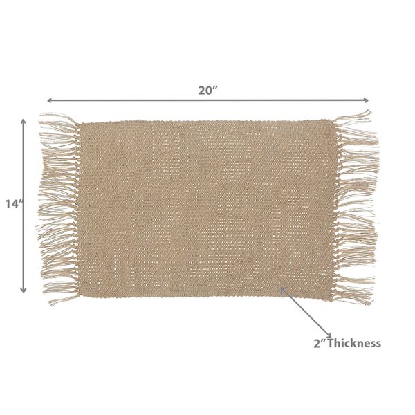 iH casadécor Jute Rectangular Handloom Placemat 14 X 20 - Set of 12