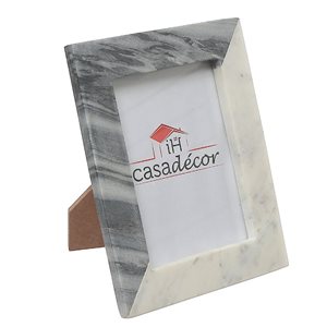 iH casadécor 5X7 Marble White & Grey Picture Frame