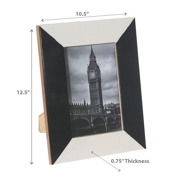 iH casadécor 8X10 Black & White Inlay Photo Frame