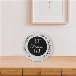 Bloc décoratif rond en bois IH Casa Decor « Best Mom Ever »