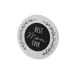 iH casadécor Wood Round Block Decor Best Mom Ever