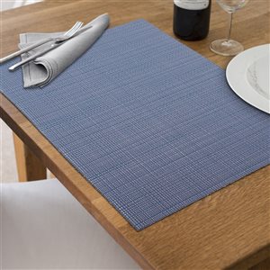Lot de 12 Napperons IH Casa Decor en Vinyle Lin Pervenche 12 X 18