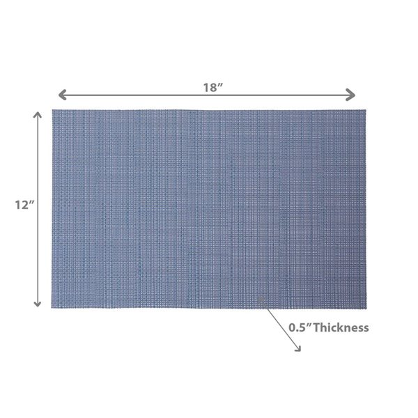 iH casadécor Vinyl Placemat Linen Perwinkle 12 X 18 - Set of 12