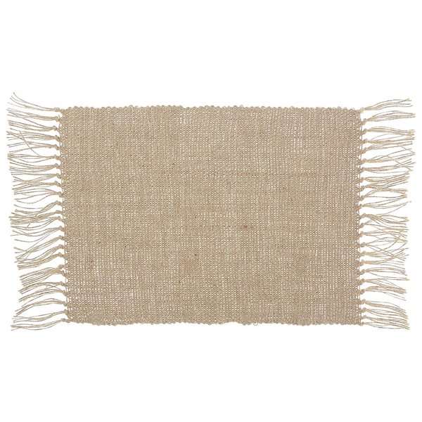 iH casadécor Rectangular Handloom Placemat White Natural 14 X 20 - Set of 12