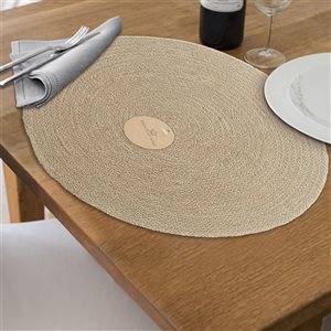 Napperon rond tressé en jute IH Casa Decor 15 x 15 - Lot de 12