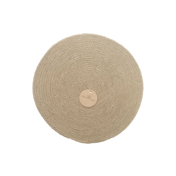 iH casadécor Jute Braided Round Plain Placemat 15 X 15 - Set of 12