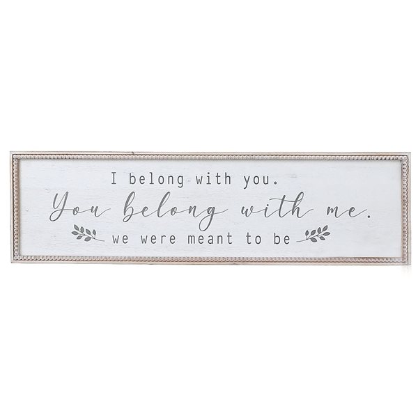 iH casadécor Framed Wooden Sign You Belong With Me