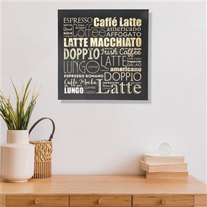 Décoration murale sur toile IH Casa Decor avec feuille d'aluminium «Café Latte»