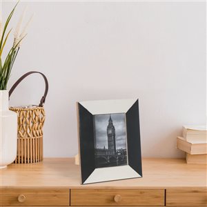 Cadre photo IH Casa Decor incrusté noir et blanc 5X7