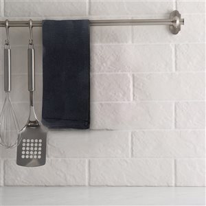 Lot de 3 linges à vaisselle IH Casa Decor à imprimé bloc gaufré noir