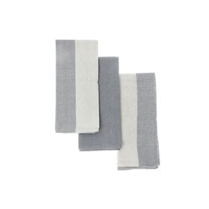 iH casadécor Kitchen Towel Set Of 3 PCs Block Print Drizzle