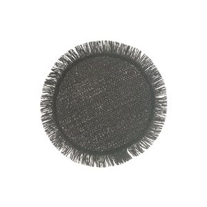 iH casadécor Woven Round Placemat With Fringes Black 15 X 15 - Set of 12