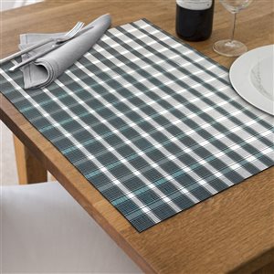 Lot de 3 napperons tissé en PVC IH Casa Decor motif bleu 12 x 18