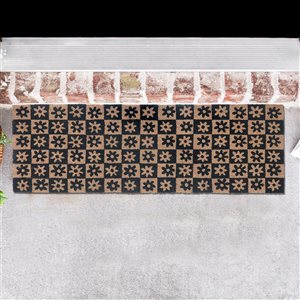 Tapis d'entrée IH Casa Decor en fibre de coco motif jardin marocain 16 x 48