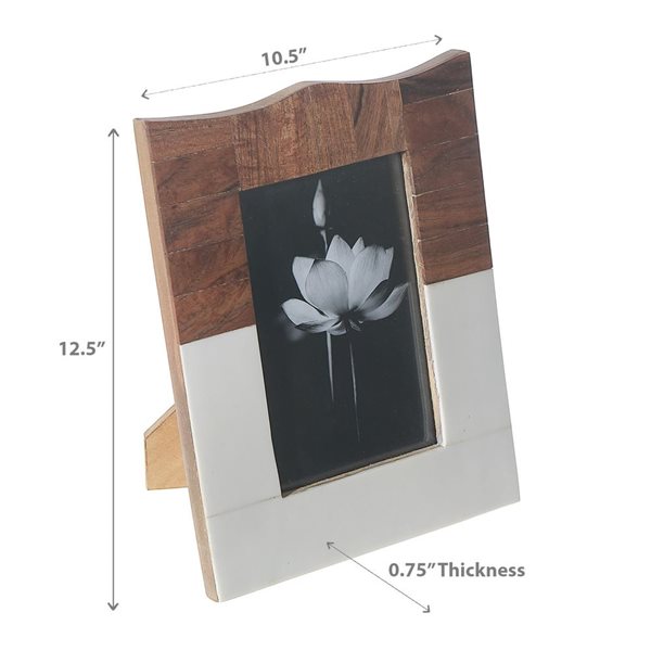 iH casadécor 8X10 Wooden & Resin Inlay Photo Frame