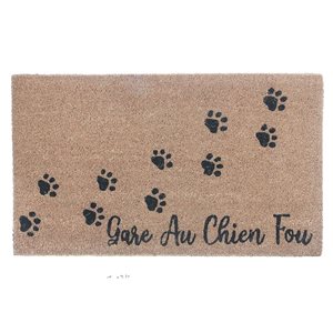 iH casadécor Coir Door Mat Gare Au Chien Fou Paws 18 X 30