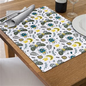 Lot de 12 napperons en coton IH Casa Decor Papillon et scarabée 12 x 18