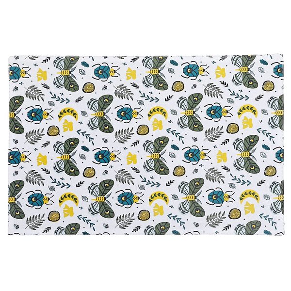 iH casadécor Cotton Placemat Butterfly & Beetle 12 X 18 - Set of 12