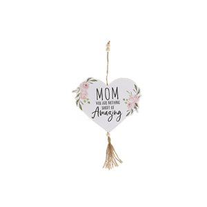 iH casadécor Wood Heart Shaped Hanger Moms Amazing - Set of 2